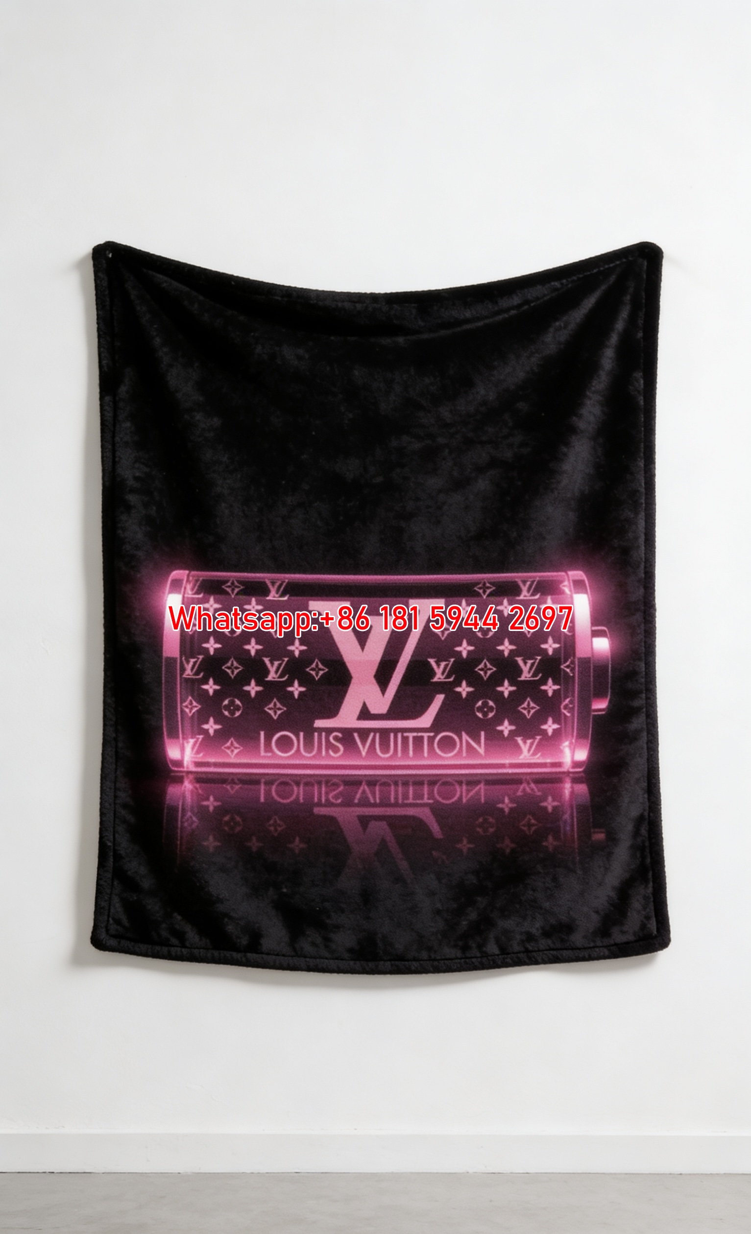 LV Neon Pink Blanket Glow Monogram Throw IMG_3603